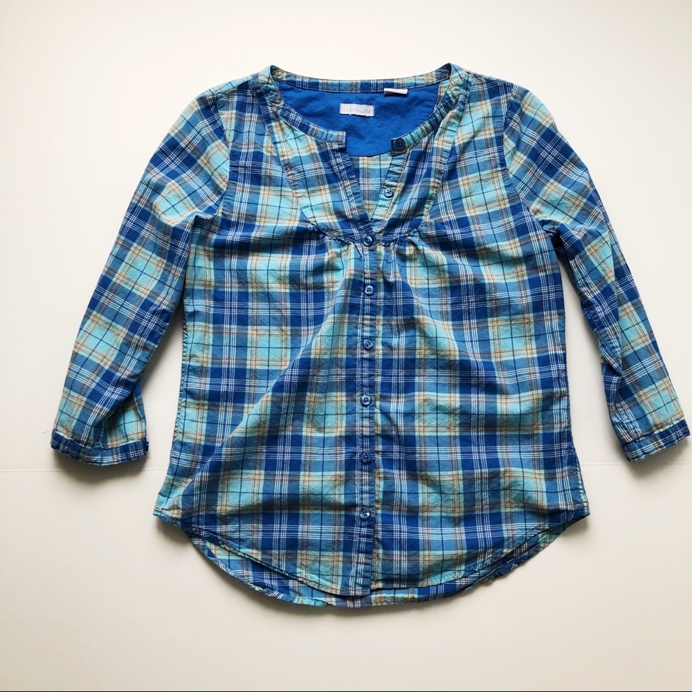 Blue plaid button down shirt from Urban Outfitters